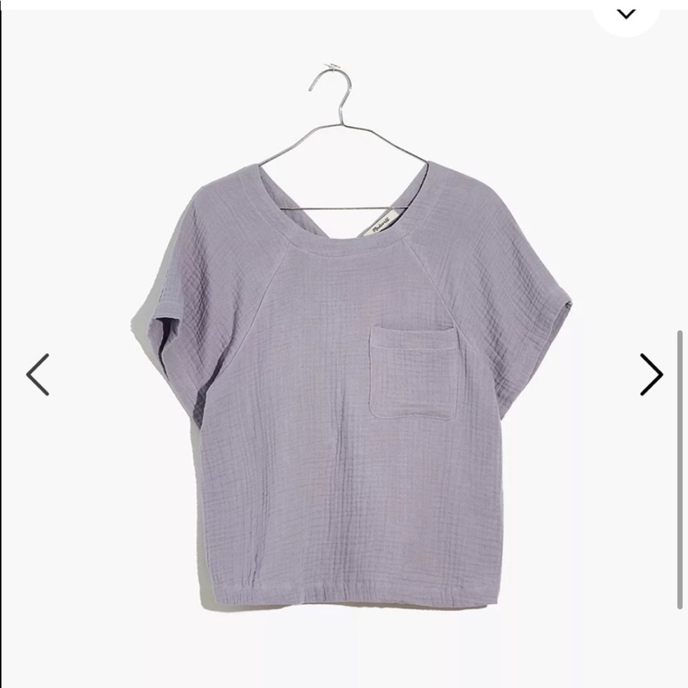 Madewell Lightspun Renwood Button-Back Top in Faded Lavender